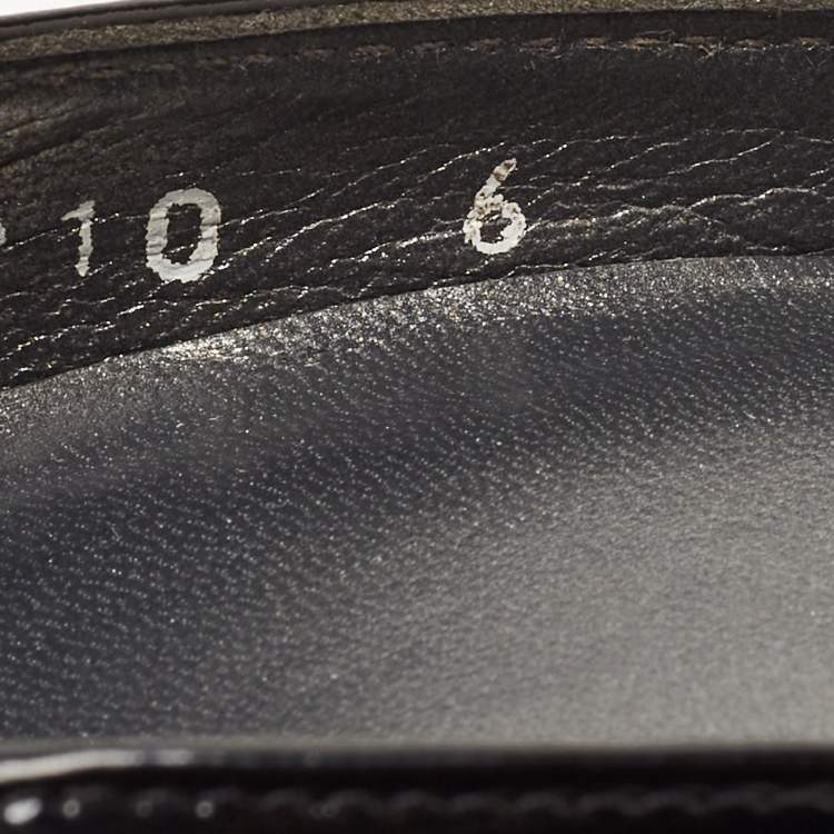 Pre Owned Stuart Weitzman Black Patent Leather Slip On Pumps Size 36.5