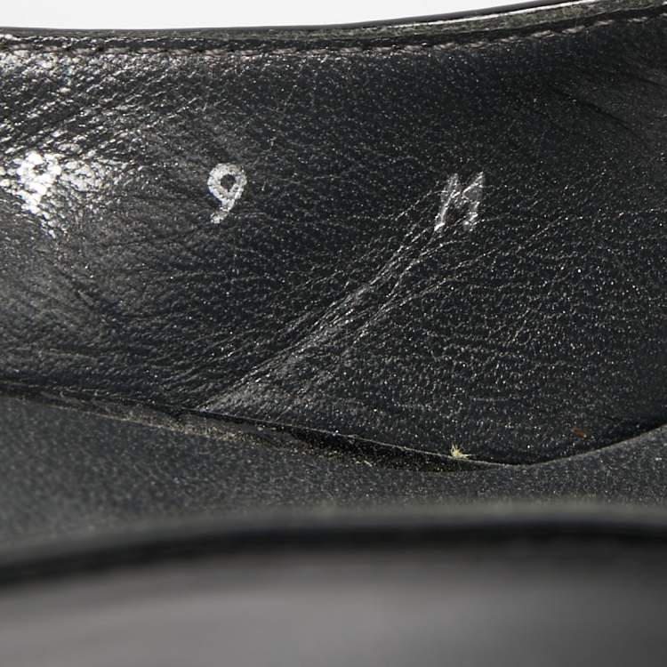 Pre Owned Stuart Weitzman Black Patent Leather Slingback Pumps Size 39.5 