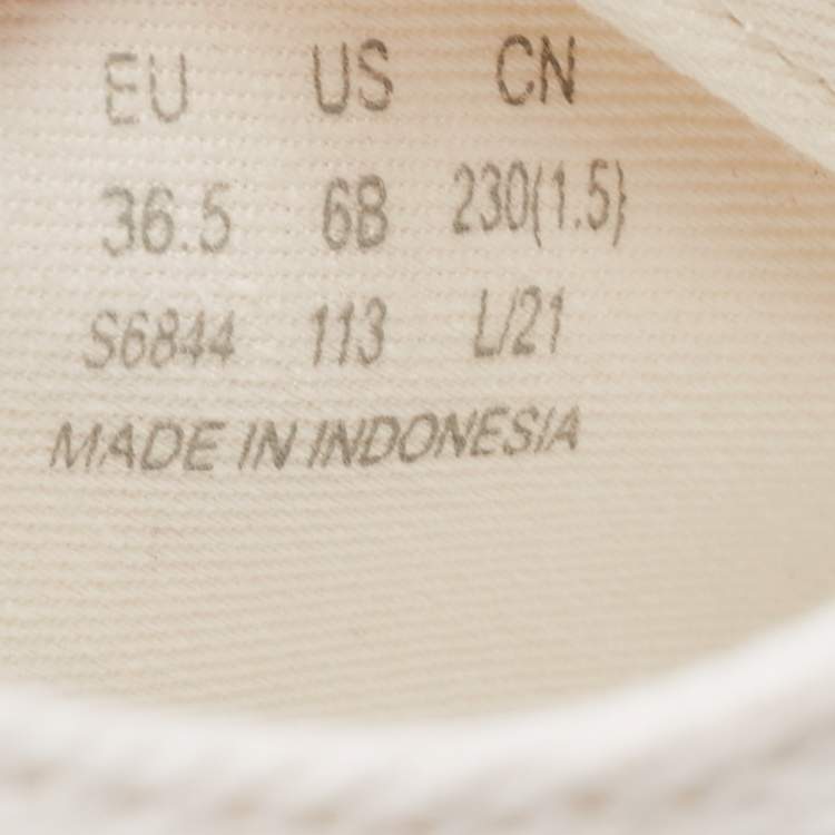 Pre Owned Stuart Weitzman White Canvas Sammy Sneakers Size 36.5
