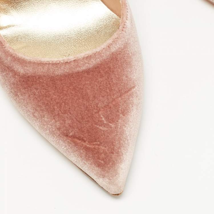 Pre Owned Stuart Weitzman Rose Velvet Pointed Toe Pumps Size 40