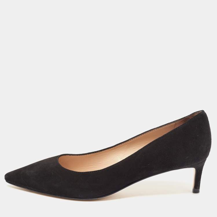 Pre Owned Stuart Weitzman Black Suede Anny Pumps Size 37.5