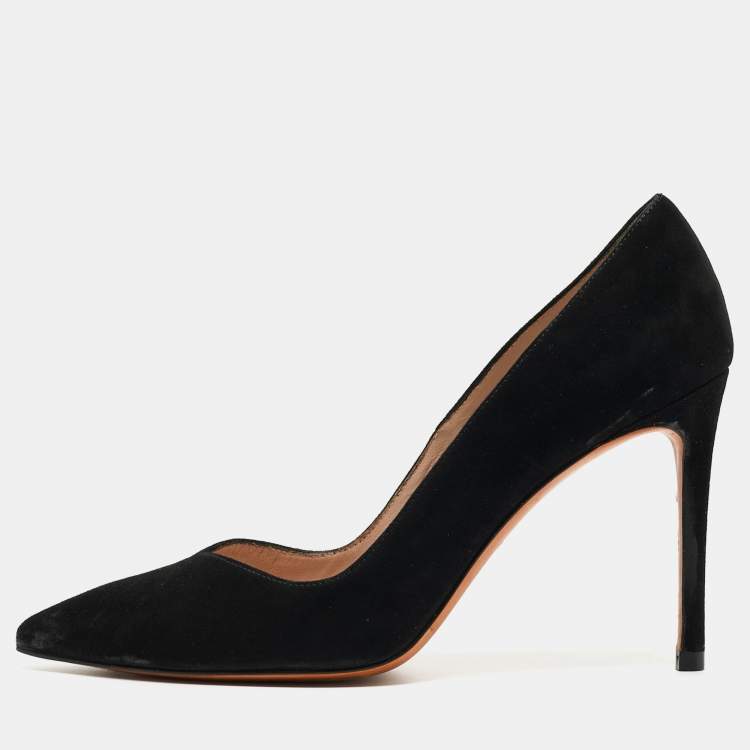 Pre Owned Stuart Weitzman Black Suede Anny Pumps Size 37