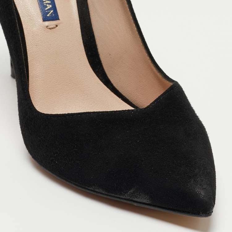 Pre Owned Stuart Weitzman Black Suede Anny Pumps Size 37