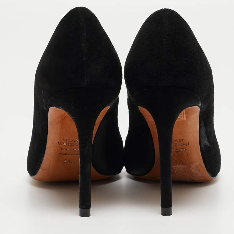 Pre Owned Stuart Weitzman Black Suede Anny Pumps Size 37
