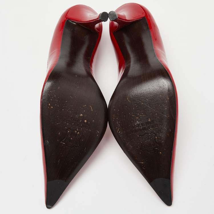 Pre Owned Stuart Weitzman Red Patent Pointed Pumps Size 38