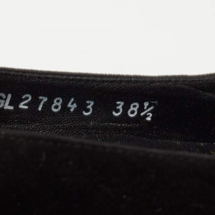 Pre Owned Stuart Weitzman Black Suede Peep Toe Pumps Size 38.5