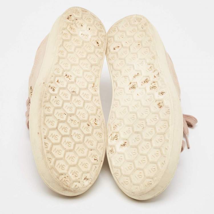 Pre Owned Stuart Weitzman Dusty Pink Suede Low Top Sneakers Size 36.5