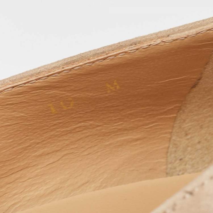 Pre Owned Stuart Weitzman Beige Suede Cork Platform Wedge Pumps Size 41