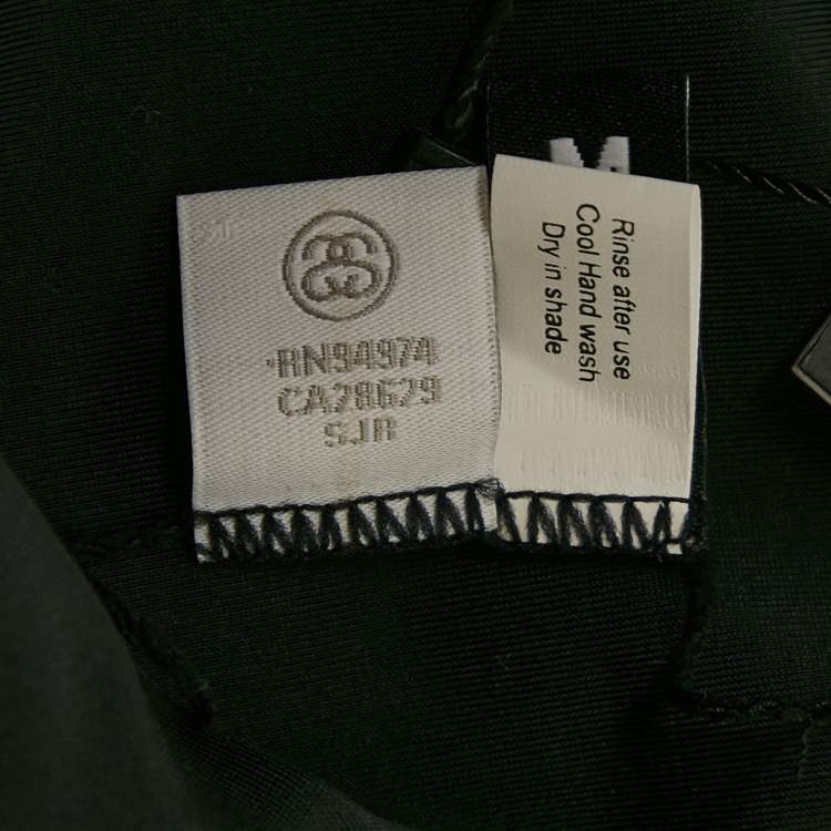 Pre Owned Stussy Black Logo Print Nylon Jersey Swimsuit M