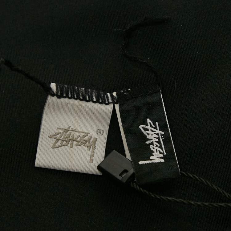 Pre Owned Stussy Black Logo Print Nylon Jersey Swimsuit M