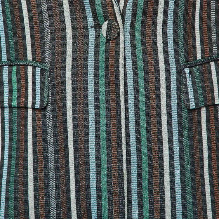 Pre Owned Suoli Metallic Lurex Knit Single Breasted Blazer S