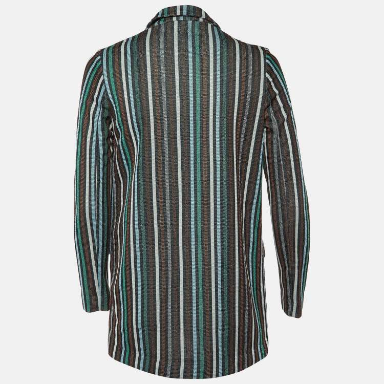 Pre Owned Suoli Metallic Lurex Knit Single Breasted Blazer S
