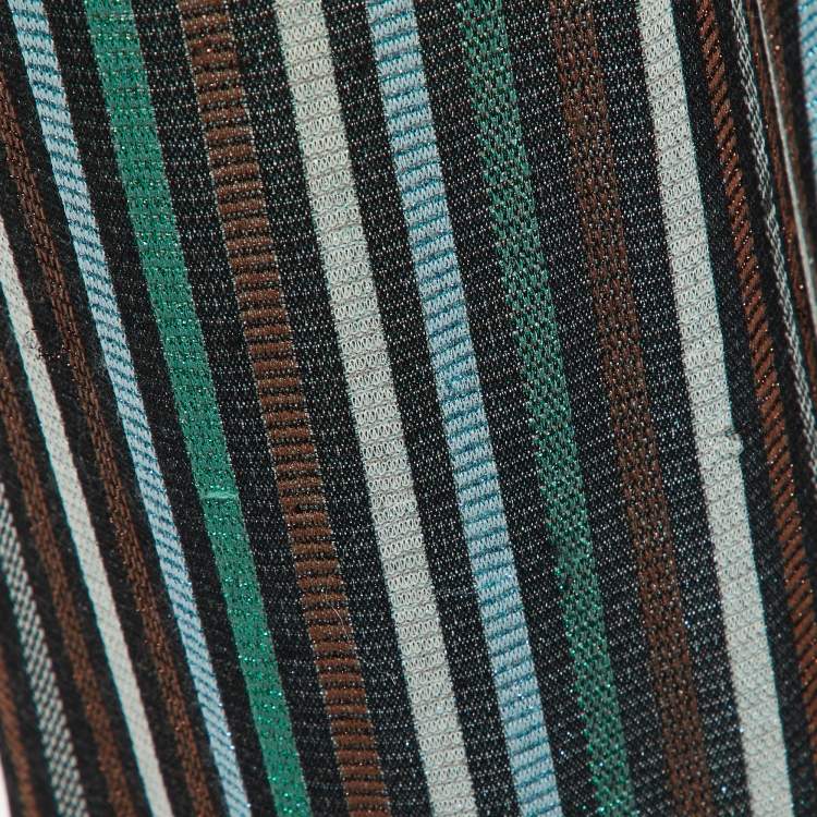 Pre Owned Suoli Multicolor Lurex Knit Belted Trousers S