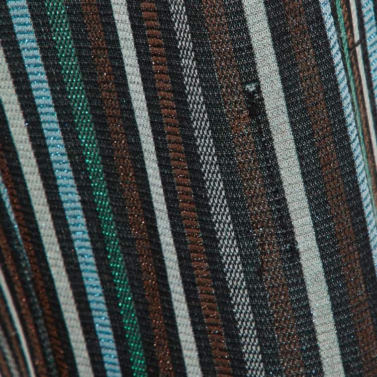 Pre Owned Suoli Multicolor Lurex Knit Belted Trousers S