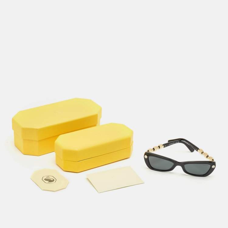 Pre Owned Swarovski Black SK6033 Crystals Butterfly Sunglasses