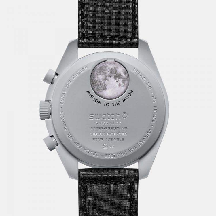 Pre Owned Omega X Swatch Grey Velcro Moon Swatch Mission To The Moon Wristwatch 42 mm