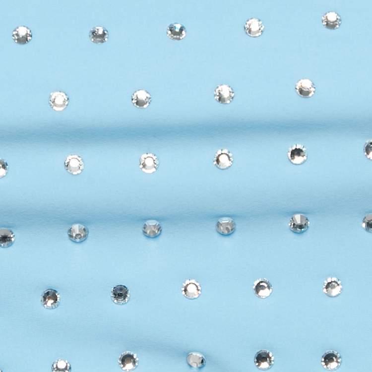 Pre Owned Swim by Di Blue Jersey Crystal Bikini Set S