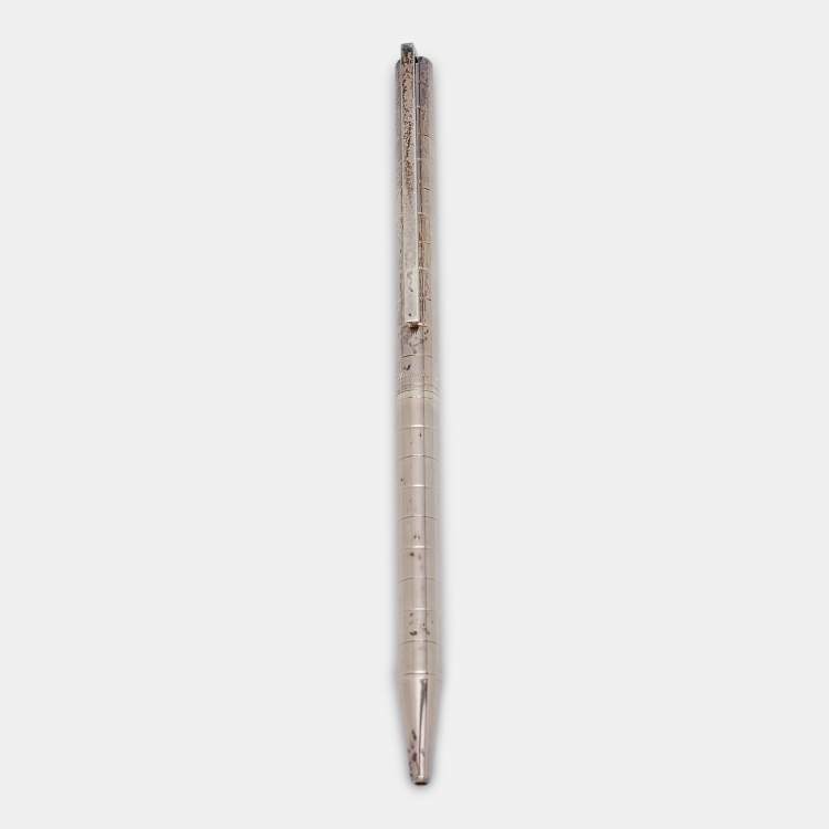 Pre Owned S.T. Dupont Silver Tone Ballpoint Pen