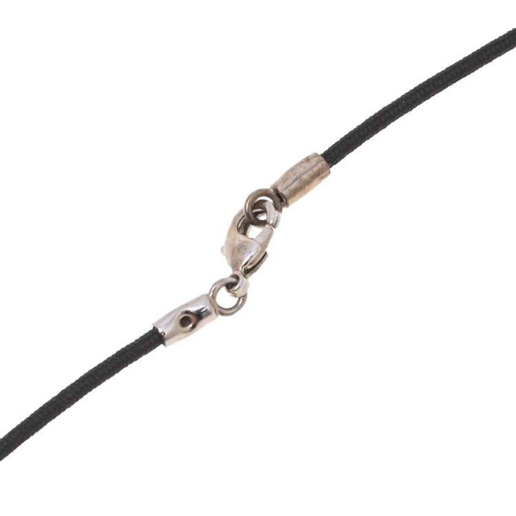 Pre Owned S.T Dupont D'Azur Onyx Pendant Cord Necklace