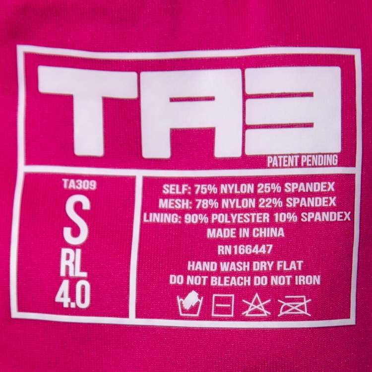 Pre Owned TA3 Pink Jersey Lace Up High Cut Plungey Swimsuit S