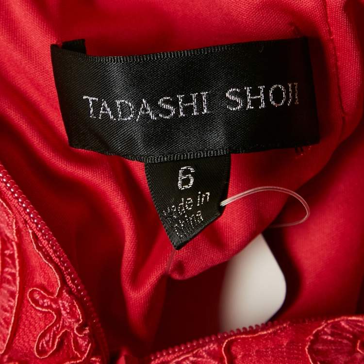 Pre Owned Tadashi Shoji Pink Chiffon and Tulle Tiered Moreau Gown S