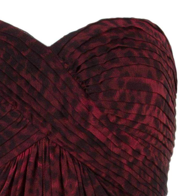 Pre Owned Tadashi Shoji Leopard Print Evening Gown M