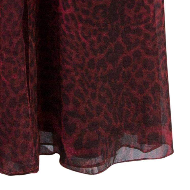 Pre Owned Tadashi Shoji Leopard Print Evening Gown M