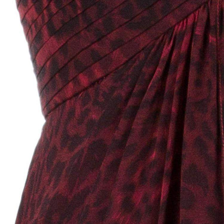 Pre Owned Tadashi Shoji Leopard Print Evening Gown M