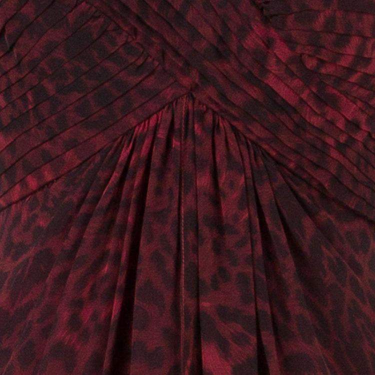 Pre Owned Tadashi Shoji Leopard Print Evening Gown M