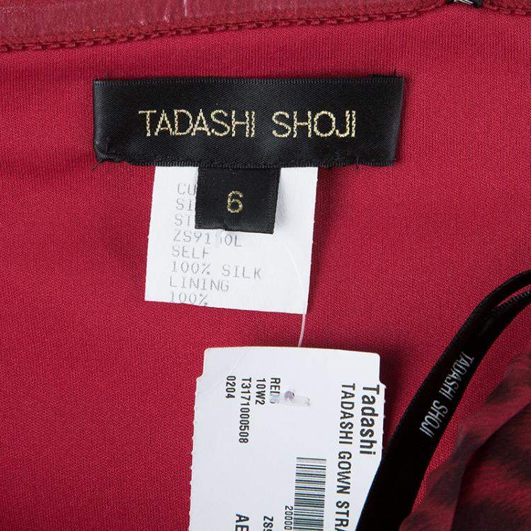 Pre Owned Tadashi Shoji Leopard Print Evening Gown M