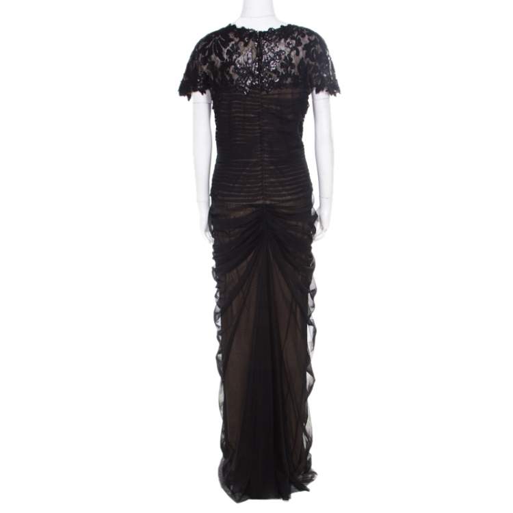tadashi black and white dress