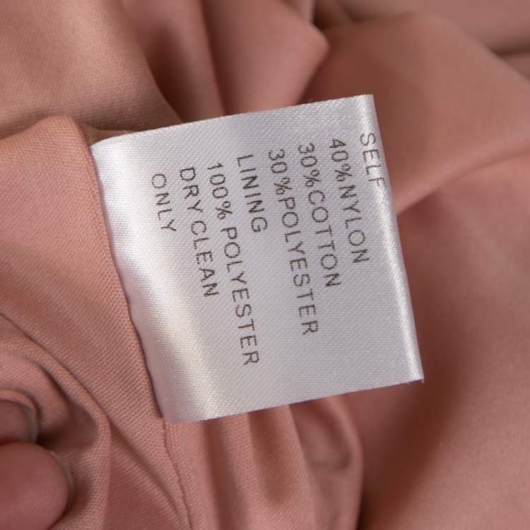 Pre Owned Tadashi Shoji Dusty Rose Sequin Embellished Scalloped Lace Detail Tulle Gown M