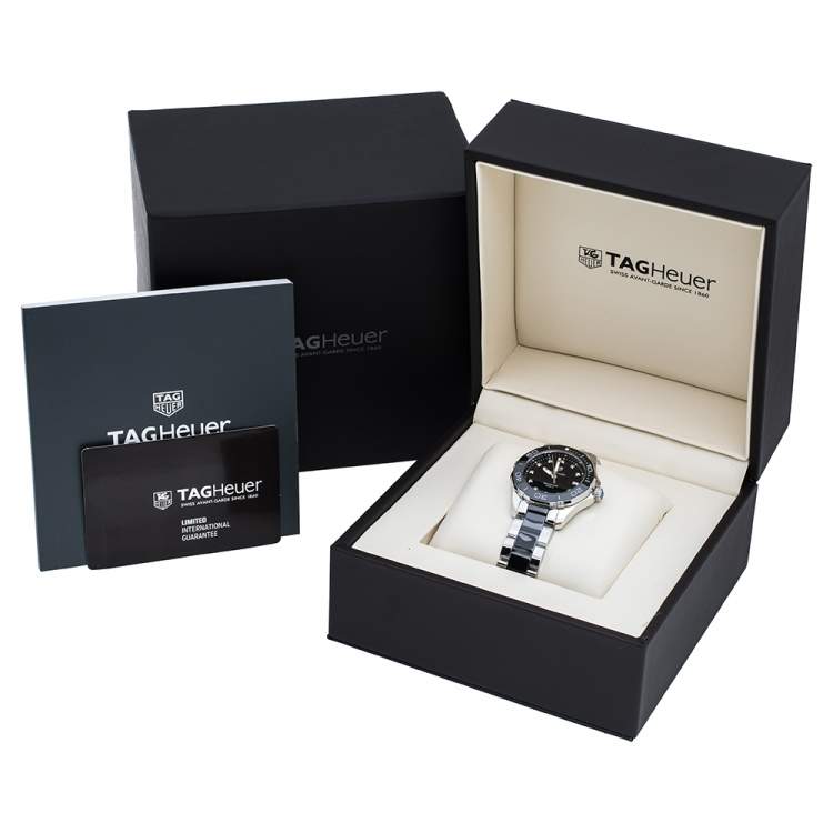 Pre Owned TAG Heuer Black Ceramic Stainless Steel Aquaracer WAY131C.BA0913 Women's Wristwatch 35 mm