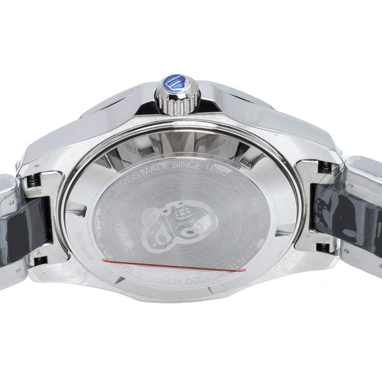 Pre Owned TAG Heuer Black Ceramic Stainless Steel Aquaracer WAY131C.BA0913 Women's Wristwatch 35 mm