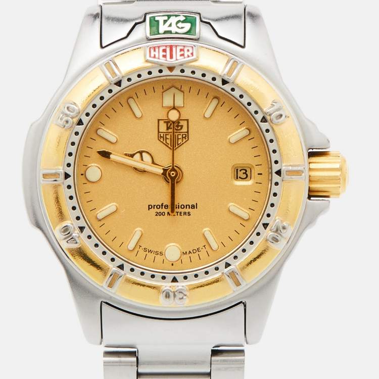 Pre Owned TAG Heuer Champagne Two-Tone Stainless Steel Professional 200M 995.408 Women's Wristwatch 28 mm