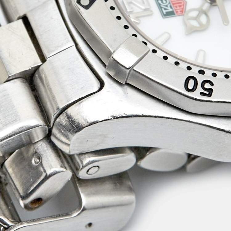 Pre Owned Tag Heuer White Stainless Steel Professional 2000 Series WK1311.BA0319 Women's Wristwatch 29 mm