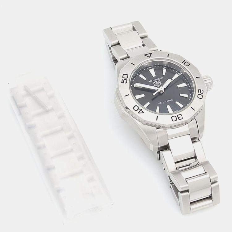 Pre Owned Tag Heuer Aquaracer WBP1410 Quartz Stainless Steel Women's Wristwatch 30 mm