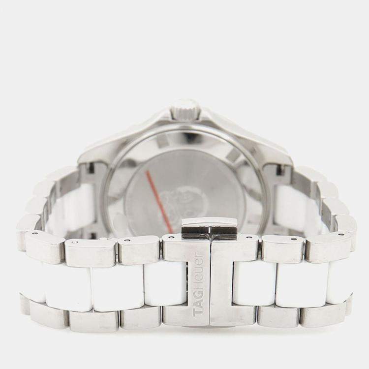 Pre Owned Tag Heuer Aquaracer WAY131B Quartz Stainless Steel Women's Wristwatch 35 mm