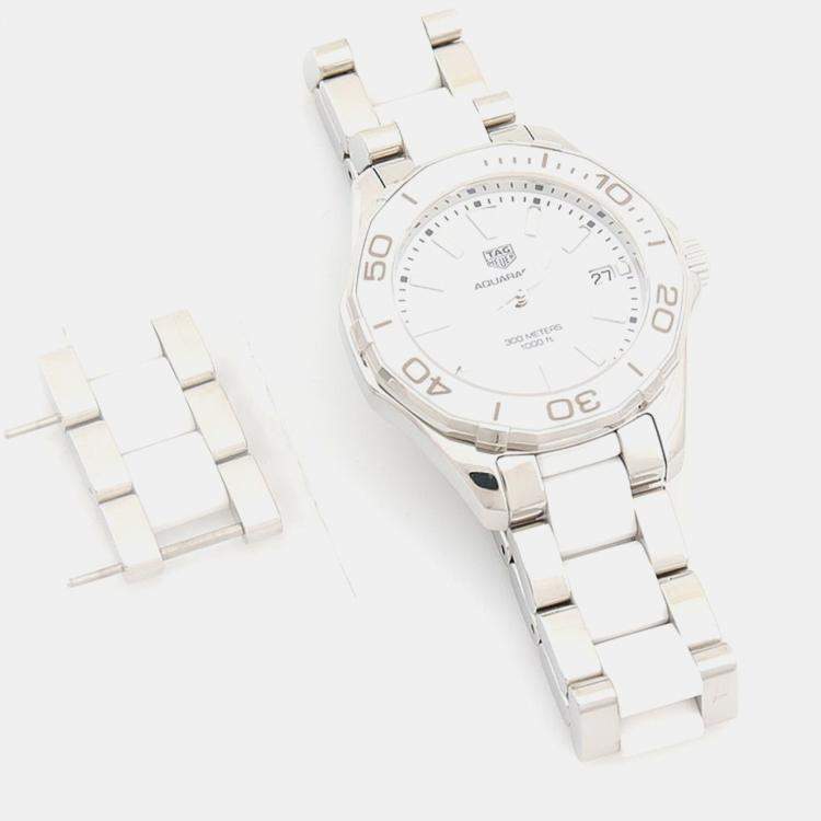Pre Owned Tag Heuer Aquaracer WAY131B Quartz Stainless Steel Women's Wristwatch 35 mm