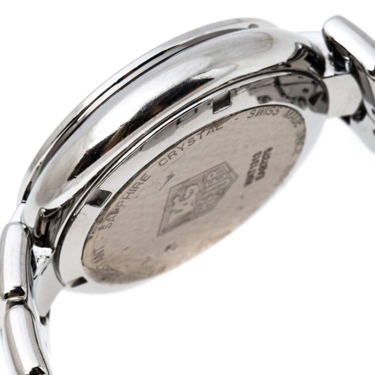 Pre Owned Tag Heuer Pink Stainless Steel Diamonds Link WAT1313 Women's Wristwatch 34.50 mm