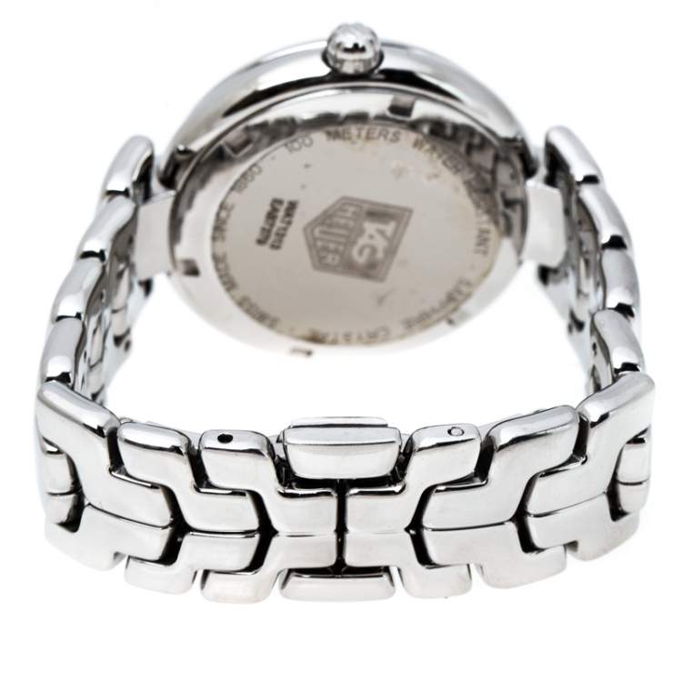 Pre Owned Tag Heuer Pink Stainless Steel Diamonds Link WAT1313 Women's Wristwatch 34.50 mm
