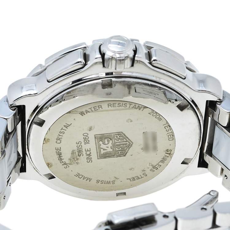 Pre Owned Tag Heuer White Stainless Steel & Ceramic Diamond Formula 1 CAH1213 Women's Wristwatch 41 mm