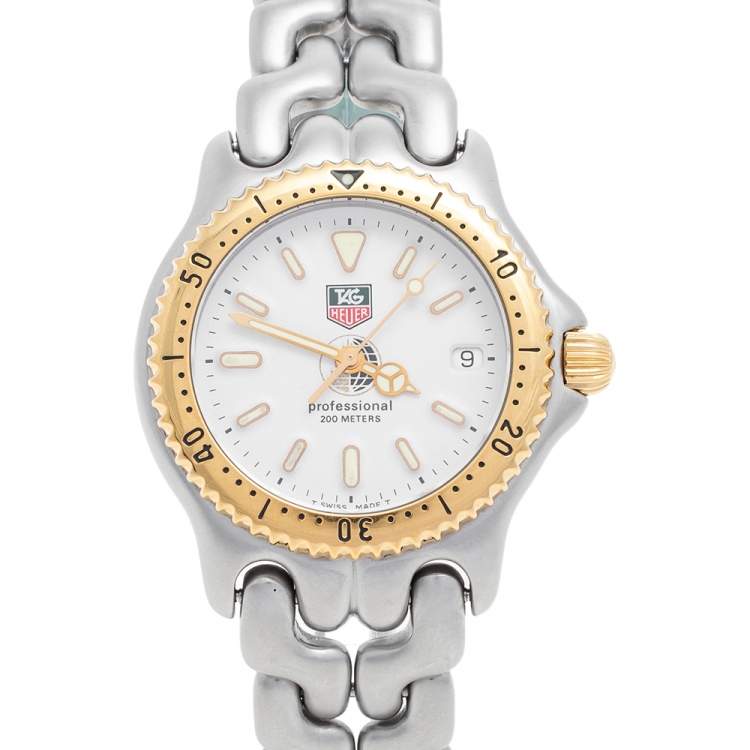 Pre Owned Tag Heuer Silver Two-Tone Stainless Steel Professional S95.813K Women's Wristwatch 34 mm