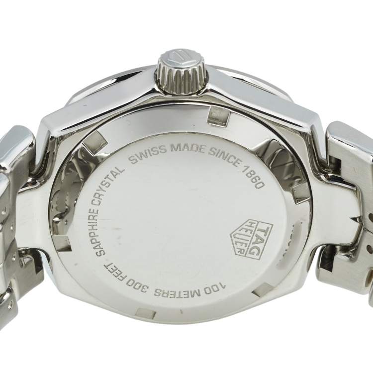 Pre Owned Tag Heuer Mother of Pearl Stainless Steel Diamond Link WBC1318 Women's Wristwatch 32 mm