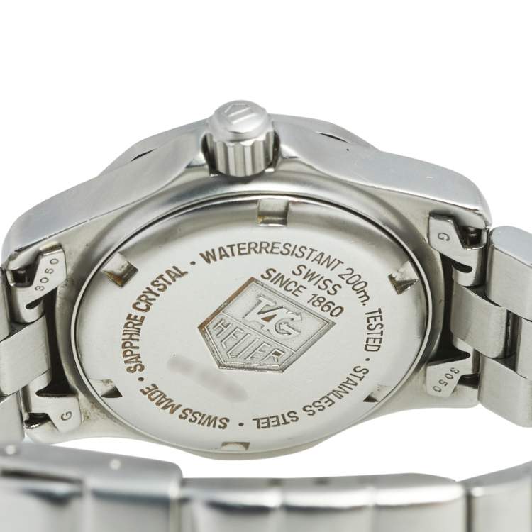 Pre Owned Tag Heuer Black Stainless Steel Professional WK1310 Women's Wristwatch 29 mm