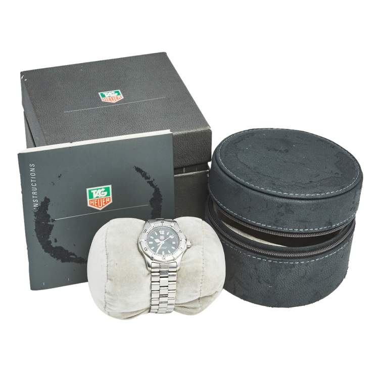 Pre Owned Tag Heuer Black Stainless Steel Professional WK1310 Women's Wristwatch 29 mm
