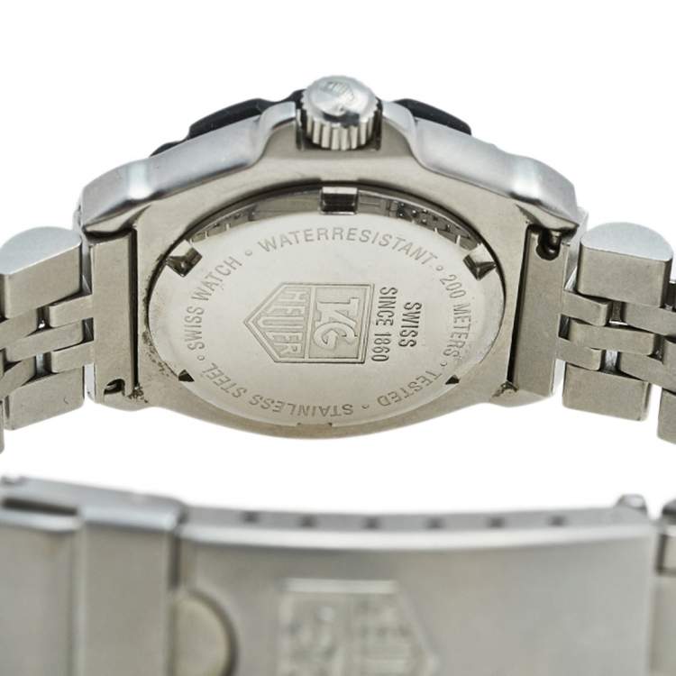 Pre Owned Tag Heuer Black Stainless Steel Professional F1 WA1414 Women's Wristwatch 28 mm