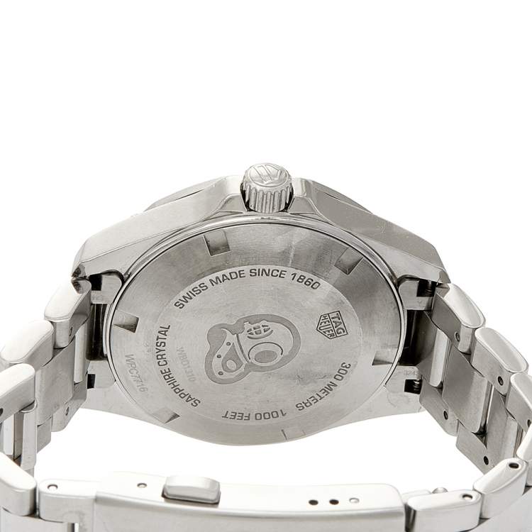 Pre Owned TAG Heuer Black Stainless Steel Aquaracer WBD1310.BA0740 Women's Wristwatch 32 mm