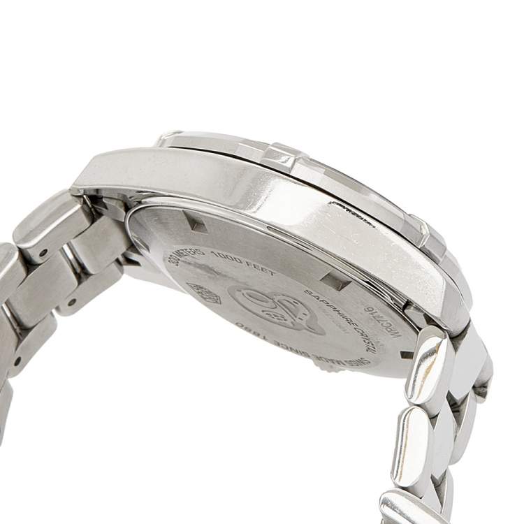 Pre Owned TAG Heuer Black Stainless Steel Aquaracer WBD1310.BA0740 Women's Wristwatch 32 mm