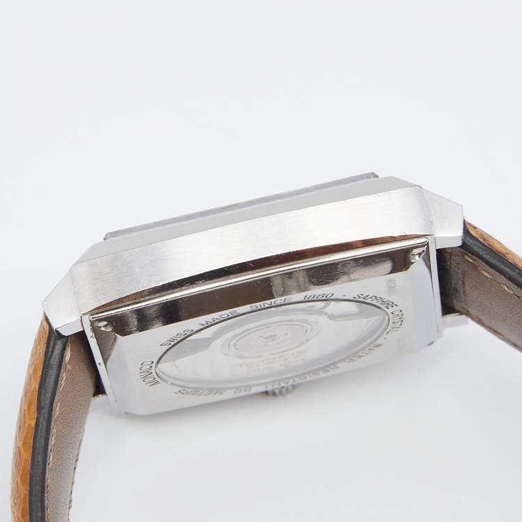 Pre Owned Tag Heuer Brown Stainless Steel Python Skin Leather Monaco WW2115.FC6217 Men's Wristwatch 37 mm